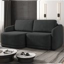 Ver imagem 1 de Sofá Cama Modulado Retrátil e Reclinável Decorativo Varsóvia 236cm Veludo Cinza Chumbo G33 - Gran Be