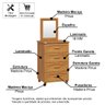 Cômoda para Quarto 4 Gavetas com Espelheira em Madeira Itália Carvalho - Straub Web - 2