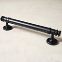 Ver imagem 3 de Puxador Duplo Porta Pivotante Correr Rústico Davinci 300mm Preto Fosco