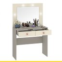 Ver imagem 2 de Penteadeira Camarim Maia 90 X 145 X 38 Cm Espelho Luz Led 2 Gavetas Mdp Cinza Champagne - Clicklar