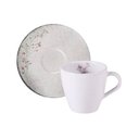 Ver imagem 3 de Jogo 6 Xícaras de Chá com Pires 200ml Porcelana Decorada Tramontina Floralis Mesa Posta