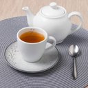Ver imagem 2 de Jogo 6 Xícaras de Chá com Pires 200ml Porcelana Decorada Tramontina Floralis Mesa Posta