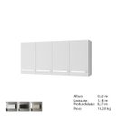 Ver imagem 5 de Armário Aéreo Mara 120 cm 4 Portas Moblis: Branco