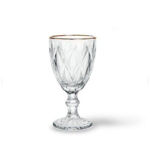 Jogo 6 Taças Diamond Borda Dourada 340ml