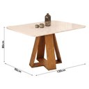 Ver imagem 3 de Mesa Kiara 120 Freijó Off White com Kit 4 Cadeiras Yasmin Freijó Linho Neblina-DJ Móveis