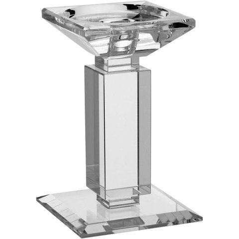 Castiçal 16x9x9cm Cristal Transparente