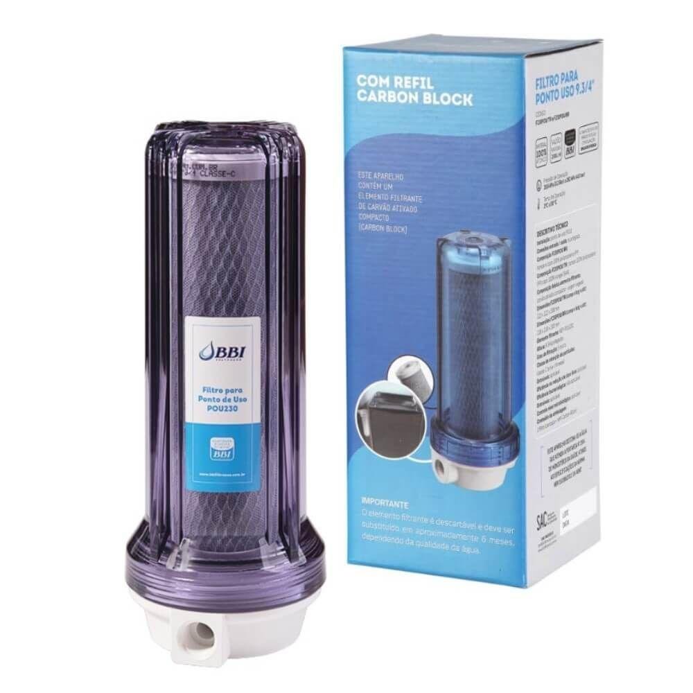 Filtro Agua Pou Carvão Ativado Bbi 230 Tr + Refil + Suporte Cor Transparente Voltagem Não Se - 4
