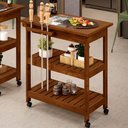 Ver imagem 2 de Carrinho de Churrasco Grade Churrasqueira com Cerâmica Home W02 Madeira Maciça Imbuia - Lyam Decor