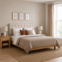Ver imagem 3 de Cabeceira de Cama Box King 195 cm Mallu - Veludo Bege Claro