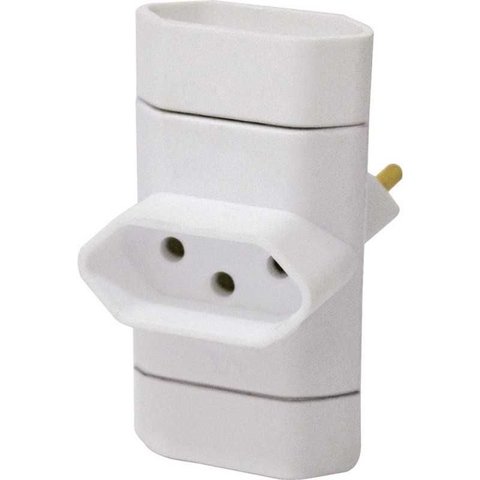 Plug 2P Smart 10A - Adaptador 3 Saidas Branco - Interneed