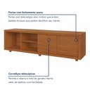 Ver imagem 3 de Rack para TV até 75 Polegadas 100% MDF 180cm Delux Marrom Naturalle