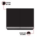 Ver imagem 3 de Armário Aéreo de Cozinha 02 Portas Eva Preto 80cm