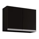 Ver imagem 1 de Armário Aéreo de Cozinha 02 Portas Eva Preto 80cm