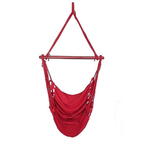 Cadeira Rede Balanço de Teto Suspensa Várias Cores:Vermelho