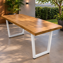 Ver imagem 3 de Mesa Industrial para Área Gourmet Madeira Maciça Lanna com Ferragem 1,20m Branco
