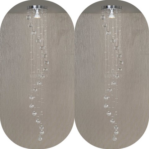 Kit 02 Lustres De Cristal Para Lateral De Cama 1m De Altura