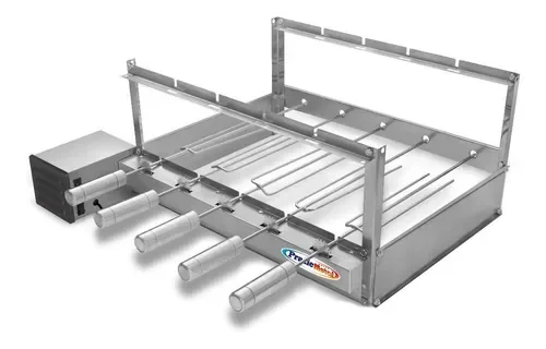 Churrasqueira Giratória Rotativa 5 Espetos Inox Giram Opostos Motor WEG - Lado Esquerdo - 4