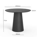 Ver imagem 4 de Mesa de Jantar Redonda 100cm Scandi 4 Lugares Lamina Natural de Madeira Preto