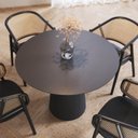 Ver imagem 3 de Mesa de Jantar Redonda 100cm Scandi 4 Lugares Lamina Natural de Madeira Preto