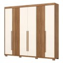 Ver imagem 1 de Guarda Roupa Casal Norton 6 Portas Nature Off White - Henn