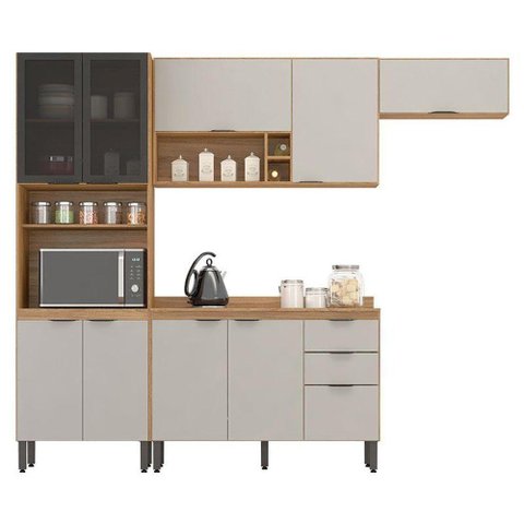 Cozinha Modulada Firenze Fi0006 Amêndola Touch Nude Prime Tx - Demóbile