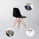 Ver imagem 4 de Mesa de Jantar Quadrada Vidro 90cm com 4 Cadeiras Pretas Base Ferro Cobre Cor: Branco