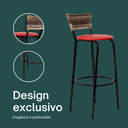 Ver imagem 4 de Kit 5 Bancos para Bancada Banqueta Alta Cappuccino Balcão Cozinha Bistrô Área Gourmet Churrasqueira
