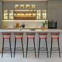 Ver imagem 6 de Kit 5 Bancos para Bancada Banqueta Alta Cappuccino Balcão Cozinha Bistrô Área Gourmet Churrasqueira