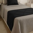 Ver imagem 3 de Peseira Drapeada Veludo Luxo 1,60x0,50m Dupla Face cama solteiro Preto
