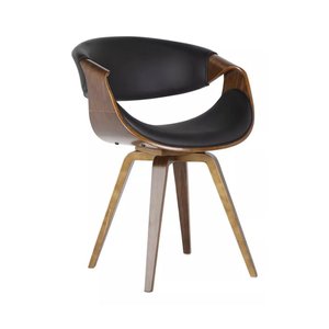 Cadeira de Jantar Nicole Rivatti Couro Madeira:preto