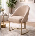 Ver imagem 5 de Poltrona Decorativa com Pés Metálico Lua - Bege
