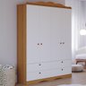 Guarda Roupas Infantil 4 Gavetas 4 Portas Provençal 100% Mdf Branco/nature - 2