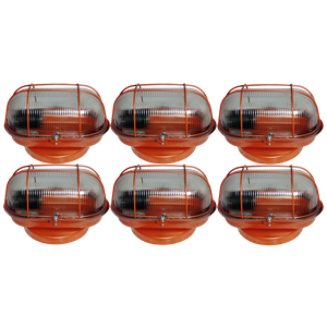 Kit 6 Arandela Ferro Oval Tartaruga Cobre para Led E27 Bulbo