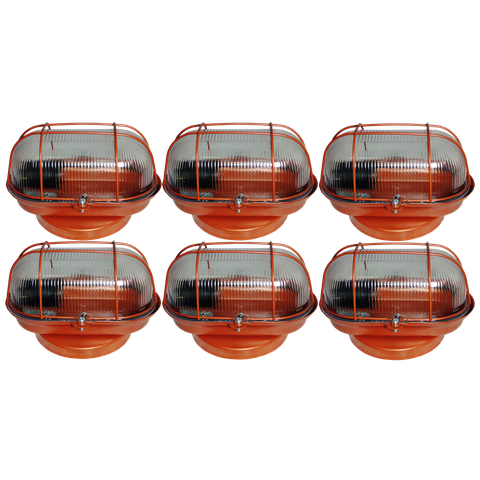 Kit 6 Arandela Ferro Oval Tartaruga Cobre para Led E27 Bulbo