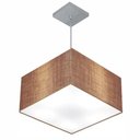 Ver imagem 1 de Lustre Pendente Quadrado Md-4020 Cúpula em Tecido 21/35x35cm Palha - Bivolt
