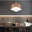 Ver imagem 3 de Lustre Pendente Quadrado Md-4020 Cúpula em Tecido 21/35x35cm Palha - Bivolt