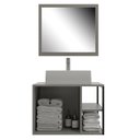 Ver imagem 4 de Conjunto Gabinete para Banheiro com Espelheira e Cuba Nassau Cinza/Cimento