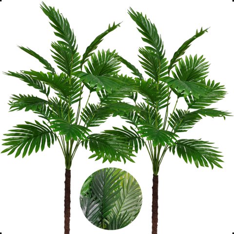 Kit 2 Coqueiro Anão Artificial Palmeira sem Vaso Decoração