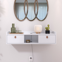 Ver imagem 1 de Aparador Suspenso 2 Gavetas Organizador Decorativo Quarto 0,90 Vegas - Branco