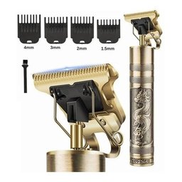 Máquina De Barbear Cortar Cabelo Acabamento Profissional:Bivolt/Dourado-escuro - 2