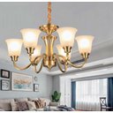 Ver imagem 2 de Lustre Lumiere Dourado 6 Braços E27 Bivolt