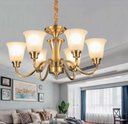 Ver imagem 2 de Lustre Lumiere Dourado 6 Braços E27 Bivolt