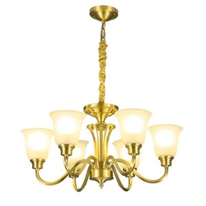 Lustre Lumiere Dourado 6 Braços E27 Bivolt
