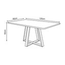 Ver imagem 6 de Mesa Jantar Pérola 120x90 Off White com 4 Cadeiras Palha Veludo Bege Telinha Rubi Madeira Maciça Mel
