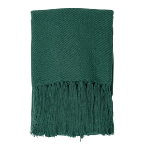 Manta Decorativa Algodão Mya Verde Esmeralda
