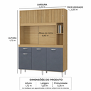 Ver imagem 3 de Kit Cozinha Duda 1,20m Damasco Ripado/cinza 4 Portas Gaveta