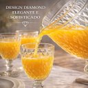 Ver imagem 2 de Jogo de Jarra e Taças Diamond 5 Peças 1,2l + 4 Taças 250ml Vidro