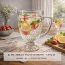 Ver imagem 3 de Jogo de Jarra e Taças Diamond 5 Peças 1,2l + 4 Taças 250ml Vidro