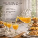 Ver imagem 4 de Jogo de Jarra e Taças Diamond 5 Peças 1,2l + 4 Taças 250ml Vidro