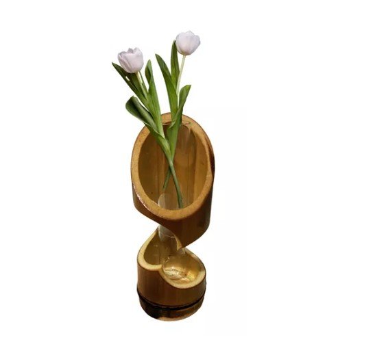Vaso de Bambu Elegante: Tubo de Ensaio Botânico 17cm X 7cm Nc Caieiras